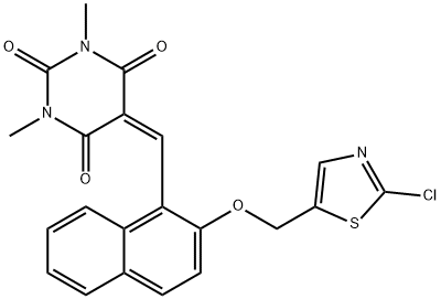 5-((2-[(2-CHLORO-1,3-THIAZOL-5-YL)METHOXY]-1-NAPHTHYL)METHYLENE)-1,3-DIMETHYL-2,4,6(1H,3H,5H)-PYRIMIDINETRIONE Struktur