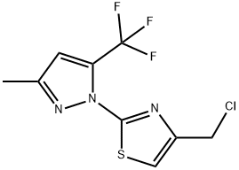 4-(CHLOROMETHYL)-2-[3-METHYL-5-(TRIFLUOROMETHYL)-1H-PYRAZOL-1-YL]-1,3-THIAZOLE Struktur