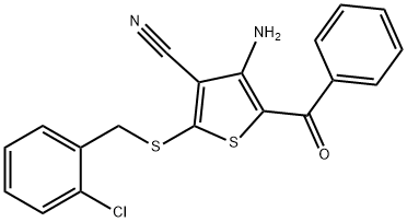 4-AMINO-5-BENZOYL-2-[(2-CHLOROBENZYL)SULFANYL]-3-THIOPHENECARBONITRILE Struktur