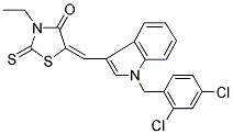 (5E)-5-{[1-(2,4-DICHLOROBENZYL)-1H-INDOL-3-YL]METHYLENE}-3-ETHYL-2-THIOXO-1,3-THIAZOLIDIN-4-ONE Struktur