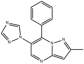 2-METHYL-7-PHENYL-6-(1H-1,2,4-TRIAZOL-1-YL)PYRAZOLO[1,5-A]PYRIMIDINE Struktur