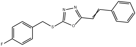 2-[(4-FLUOROBENZYL)SULFANYL]-5-[(E)-2-PHENYLETHENYL]-1,3,4-OXADIAZOLE Struktur