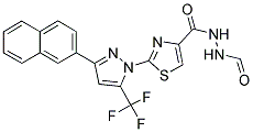 N'-FORMYL-2-[3-(2-NAPHTHYL)-5-(TRIFLUOROMETHYL)-1H-PYRAZOL-1-YL]-1,3-THIAZOLE-4-CARBOHYDRAZIDE Struktur