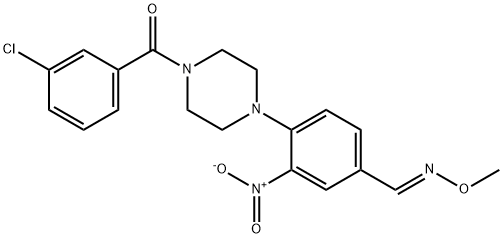 4-[4-(3-CHLOROBENZOYL)PIPERAZINO]-3-NITROBENZENECARBALDEHYDE O-METHYLOXIME Struktur