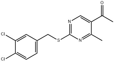 1-(2-[(3,4-DICHLOROBENZYL)SULFANYL]-4-METHYL-5-PYRIMIDINYL)-1-ETHANONE Struktur