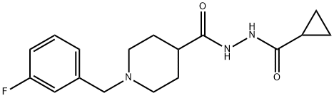 N'-([1-(3-FLUOROBENZYL)-4-PIPERIDINYL]CARBONYL)CYCLOPROPANECARBOHYDRAZIDE Struktur