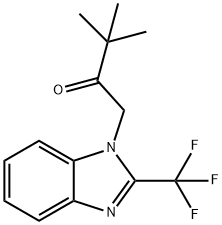 3,3-DIMETHYL-1-[2-(TRIFLUOROMETHYL)-1H-1,3-BENZIMIDAZOL-1-YL]-2-BUTANONE Struktur