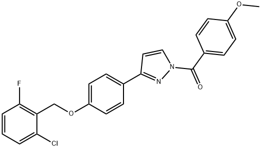 (3-(4-[(2-CHLORO-6-FLUOROBENZYL)OXY]PHENYL)-1H-PYRAZOL-1-YL)(4-METHOXYPHENYL)METHANONE Struktur