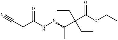 ETHYL 3-[(E)-2-(2-CYANOACETYL)HYDRAZONO]-2,2-DIETHYLBUTANOATE Struktur