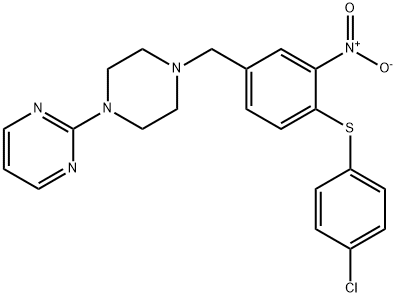 2-(4-(4-[(4-CHLOROPHENYL)SULFANYL]-3-NITROBENZYL)PIPERAZINO)PYRIMIDINE Struktur