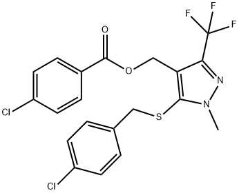 [5-[(4-CHLOROBENZYL)SULFANYL]-1-METHYL-3-(TRIFLUOROMETHYL)-1H-PYRAZOL-4-YL]METHYL 4-CHLOROBENZENECARBOXYLATE Struktur