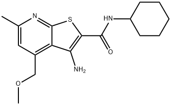 3-AMINO-N-CYCLOHEXYL-4-(METHOXYMETHYL)-6-METHYLTHIENO[2,3-B]PYRIDINE-2-CARBOXAMIDE Struktur