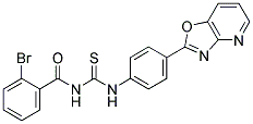 2-BROMO-N-{[(4-[1,3]OXAZOLO[4,5-B]PYRIDIN-2-YLPHENYL)AMINO]CARBONOTHIOYL}BENZAMIDE Struktur