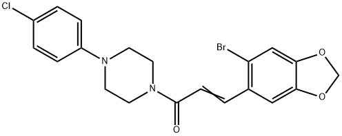 (E)-3-(6-BROMO-1,3-BENZODIOXOL-5-YL)-1-[4-(4-CHLOROPHENYL)PIPERAZINO]-2-PROPEN-1-ONE Struktur