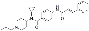 N-CYCLOPROPYL-4-[(1-OXO-3-PHENYL-(2E)-PROPENYL)AMINO]-N-(1-PROPYLPIPERIDIN-4-YL)BENZAMIDE Struktur