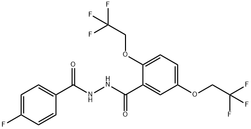 N'-(4-FLUOROBENZOYL)-2,5-BIS(2,2,2-TRIFLUOROETHOXY)BENZENECARBOHYDRAZIDE Struktur