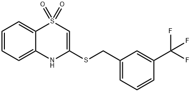 3-([3-(TRIFLUOROMETHYL)BENZYL]SULFANYL)-1LAMBDA6,4-BENZOTHIAZINE-1,1(4H)-DIONE Struktur