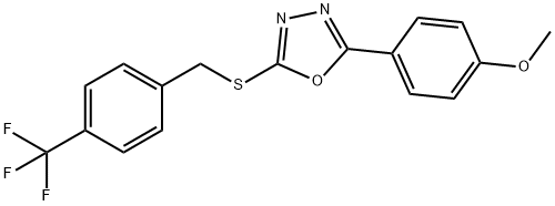 2-(4-METHOXYPHENYL)-5-([4-(TRIFLUOROMETHYL)BENZYL]SULFANYL)-1,3,4-OXADIAZOLE Struktur