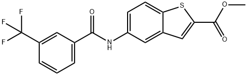 METHYL 5-([3-(TRIFLUOROMETHYL)BENZOYL]AMINO)-1-BENZOTHIOPHENE-2-CARBOXYLATE Struktur