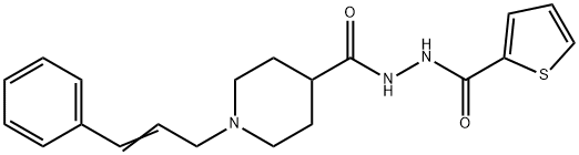 N'-((1-[(E)-3-PHENYL-2-PROPENYL]-4-PIPERIDINYL)CARBONYL)-2-THIOPHENECARBOHYDRAZIDE Struktur