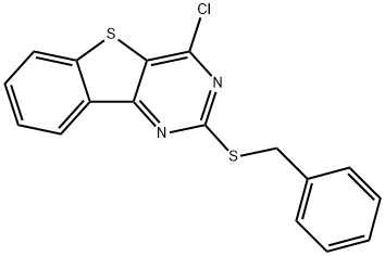 2-(BENZYLSULFANYL)-4-CHLORO[1]BENZOTHIENO[3,2-D]PYRIMIDINE Struktur