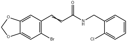 (E)-3-(6-BROMO-1,3-BENZODIOXOL-5-YL)-N-(2-CHLOROBENZYL)-2-PROPENAMIDE Struktur