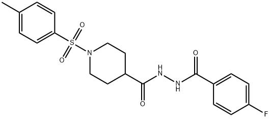 4-FLUORO-N'-((1-[(4-METHYLPHENYL)SULFONYL]-4-PIPERIDINYL)CARBONYL)BENZENECARBOHYDRAZIDE Struktur