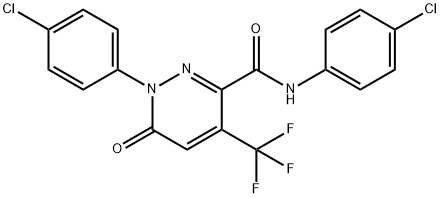 N,1-BIS(4-CHLOROPHENYL)-6-OXO-4-(TRIFLUOROMETHYL)-1,6-DIHYDRO-3-PYRIDAZINECARBOXAMIDE Struktur