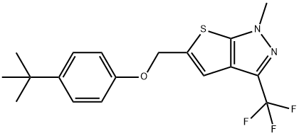 4-(TERT-BUTYL)PHENYL [1-METHYL-3-(TRIFLUOROMETHYL)-1H-THIENO[2,3-C]PYRAZOL-5-YL]METHYL ETHER Struktur