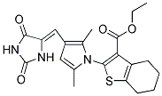 (Z)-ETHYL 2-(3-((2,5-DIOXOIMIDAZOLIDIN-4-YLIDENE)METHYL)-2,5-DIMETHYL-1H-PYRROL-1-YL)-4,5,6,7-TETRAHYDROBENZO[B]THIOPHENE-3-CARBOXYLATE Struktur