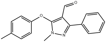 1-METHYL-5-(4-METHYLPHENOXY)-3-PHENYL-1H-PYRAZOLE-4-CARBALDEHYDE Struktur