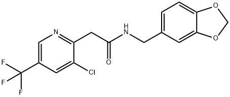 N-(1,3-BENZODIOXOL-5-YLMETHYL)-2-[3-CHLORO-5-(TRIFLUOROMETHYL)-2-PYRIDINYL]ACETAMIDE Struktur