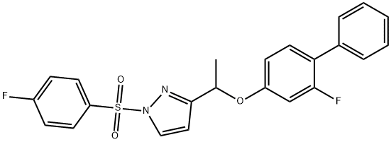 2-FLUORO[1,1'-BIPHENYL]-4-YL 1-(1-[(4-FLUOROPHENYL)SULFONYL]-1H-PYRAZOL-3-YL)ETHYL ETHER Struktur