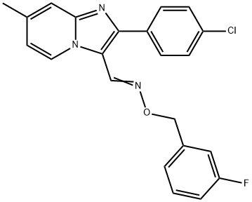 2-(4-CHLOROPHENYL)-7-METHYLIMIDAZO[1,2-A]PYRIDINE-3-CARBALDEHYDE O-(3-FLUOROBENZYL)OXIME Struktur