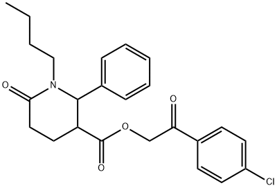 2-(4-CHLOROPHENYL)-2-OXOETHYL 1-BUTYL-6-OXO-2-PHENYL-3-PIPERIDINECARBOXYLATE Struktur