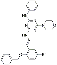 (E)-4-(2-(2-(BENZYLOXY)-5-BROMOBENZYLIDENE)HYDRAZINYL)-6-MORPHOLINO-N-PHENYL-1,3,5-TRIAZIN-2-AMINE Struktur