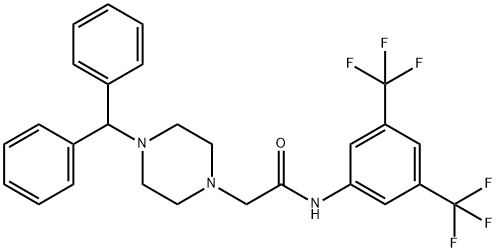 2-(4-(DIPHENYLMETHYL)PIPERAZINYL)-N-(3,5-BIS(TRIFLUOROMETHYL)PHENYL)ETHANAMIDE Struktur