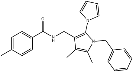 N-[(2-PYRROLO-1-BENZYL-4,5-DIMETHYL-1H-PYRROL-3-YL)METHYL]-4-METHYLBENZENECARBOXAMIDE Struktur