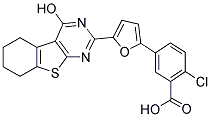 2-CHLORO-5-[5-(4-HYDROXY-5,6,7,8-TETRAHYDRO[1]BENZOTHIENO[2,3-D]PYRIMIDIN-2-YL)-2-FURYL]BENZOIC ACID Struktur