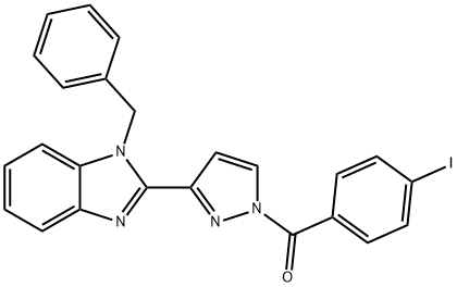 [3-(1-BENZYL-1H-1,3-BENZIMIDAZOL-2-YL)-1H-PYRAZOL-1-YL](4-IODOPHENYL)METHANONE Struktur