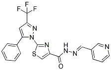 2-[5-PHENYL-3-(TRIFLUOROMETHYL)-1H-PYRAZOL-1-YL]-N'-[(1E)-PYRIDIN-3-YLMETHYLENE]-1,3-THIAZOLE-4-CARBOHYDRAZIDE Struktur