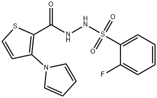 2-FLUORO-N'-([3-(1H-PYRROL-1-YL)-2-THIENYL]CARBONYL)BENZENESULFONOHYDRAZIDE Struktur