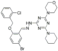 (E)-4-(4-(2-(5-BROMO-2-(2-CHLOROBENZYLOXY)BENZYLIDENE)HYDRAZINYL)-6-(PIPERIDIN-1-YL)-1,3,5-TRIAZIN-2-YL)MORPHOLINE Struktur