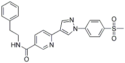 6-[1-(4-(METHYLSULPHONYL)PHENYL)-1H-PYRAZOL-4-YL]-N-(2-PHENYLETHYL)PYRIDINE-3-CARBOXAMIDE Struktur