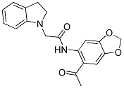 N-(6-ACETYLBENZO[3,4-D]1,3-DIOXOLEN-5-YL)-2-INDOLINYLETHANAMIDE Struktur