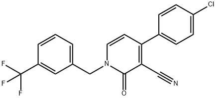 4-(4-CHLOROPHENYL)-2-OXO-1-[3-(TRIFLUOROMETHYL)BENZYL]-1,2-DIHYDRO-3-PYRIDINECARBONITRILE Struktur