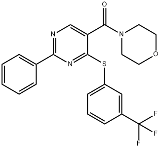 MORPHOLINO(2-PHENYL-4-([3-(TRIFLUOROMETHYL)PHENYL]SULFANYL)-5-PYRIMIDINYL)METHANONE Struktur