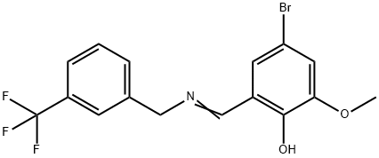 4-BROMO-2-METHOXY-6-(([3-(TRIFLUOROMETHYL)BENZYL]IMINO)METHYL)BENZENOL Struktur