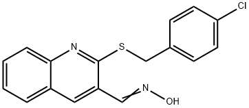 2-[(4-CHLOROBENZYL)SULFANYL]-3-QUINOLINECARBALDEHYDE OXIME Struktur