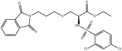 ETHYL 2-([(2,4-DICHLOROPHENYL)SULFONYL]AMINO)-3-([3-(1,3-DIOXO-1,3-DIHYDRO-2H-ISOINDOL-2-YL)PROPYL]SULFANYL)PROPANOATE Struktur